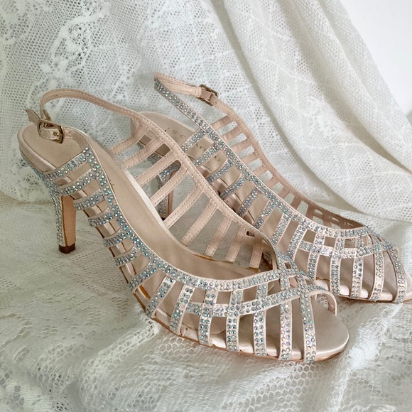 Crystal Studded Bridal/Party Shoes - Picture 1 of 8